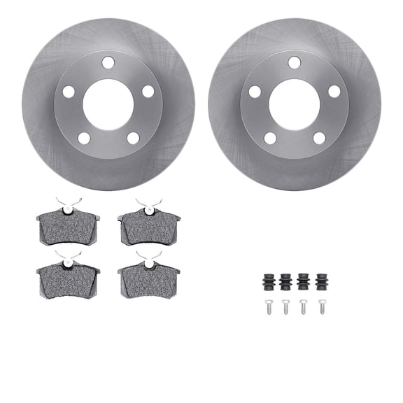 Dynamic Friction Company Rear Brake Rotors with 5000 Advanced Brake Pads includes Hardware 6512-74180