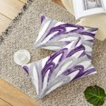 thumbnail image 5 of Throw Pillow Cases Pack of 2 Cozy Fleece Two-Tone Abstract Feather Decorative Cushion Covers for Couch Bed Sofa Farmhouse Decoration 12 X 20 Inches Purple Grey, 5 of 6