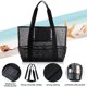 thumbnail image 5 of Bolsa de playa de malla hueca, bolso de mano portátil de gran capacidad para playa, bolso de hombro para playa, 5 of 8