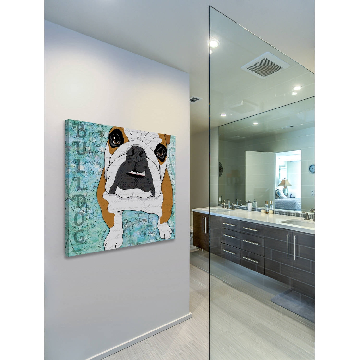 "Pop Art Bulldog" Painting Print on Wrapped Canvas