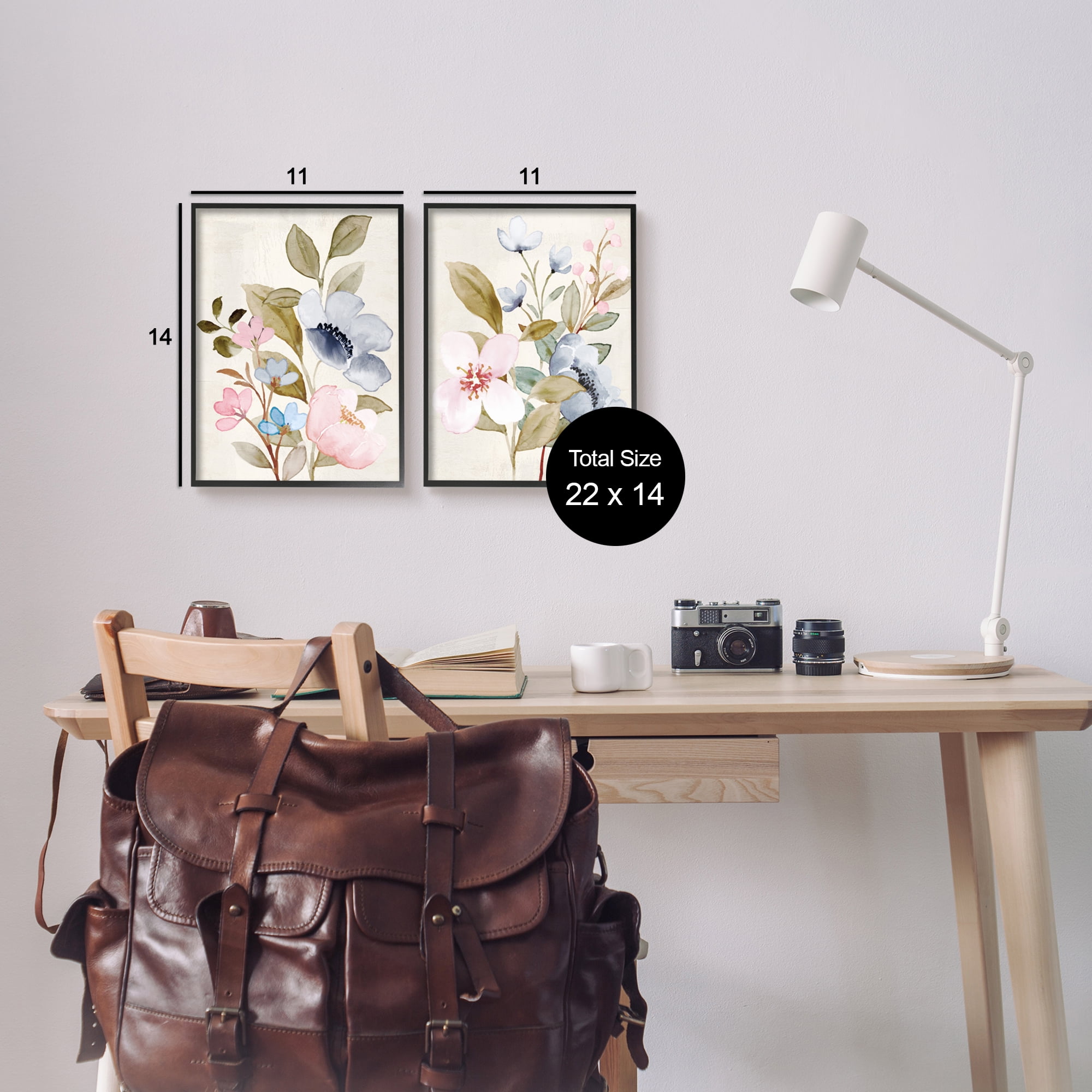 Stupell Industries Soft Pastel Florals Botanical & Floral Painting Black Framed Art Print Wall Art, 11 x 14