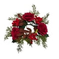thumbnail image 2 of RBCKVXZ 12" Christmas Candle Rings Wreaths Berries & Pinecone Candle Rings Artificial Norfolk Pine Candle Holder for Winter Home Kitchen Table Centerpiece, 2 of 8