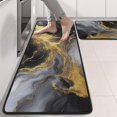 thumbnail image 2 of Kitchen Rugs Sets Of 2,Black White Gold Marble Pattern Anti Fatigue Kitchen Mat Rugs Non Slip Washable,Decorative Kitchen Floor Mats for Kitchen,Sink,Laundry,17"x47"+17"x47", 2 of 5
