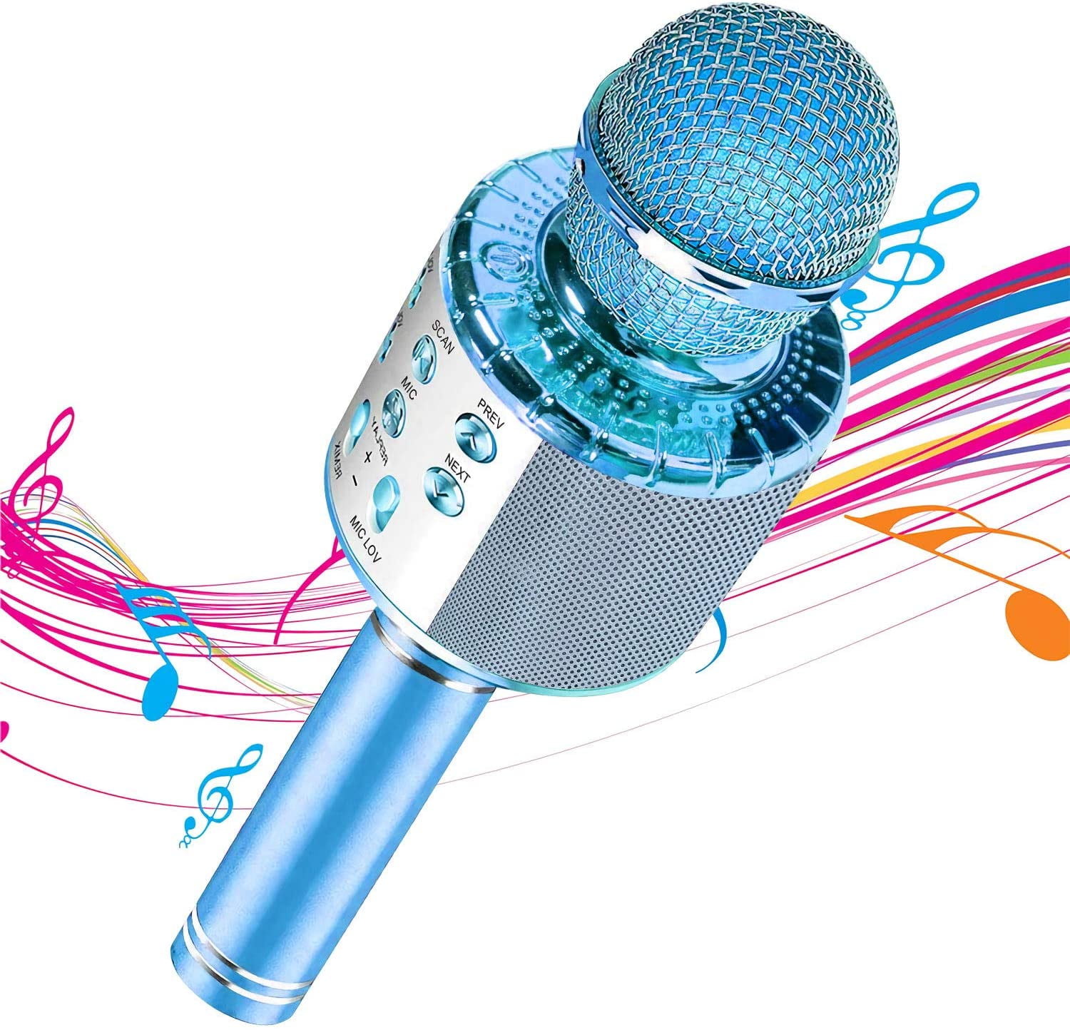 TENVOLTS Microfono Karaoke wireless Bluetooth-compatible - Altoparlante  portatile portatile Hom KTV Player Registratore musicale con cambio di voce  magica - Walmart.com