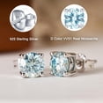 thumbnail image 2 of Pendientes de tuerca YODEWA Moissanite de plata 925 de 1 quilate, color DEF, 2 of 6