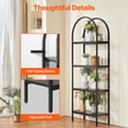 thumbnail image 3 of 4-Tier Industrial Metal Bookcase, Rustic Vintage Arched Design Open Storage Shelf, Freestanding Display Organizer for Living Room, Bedroom & Office, 3 of 6