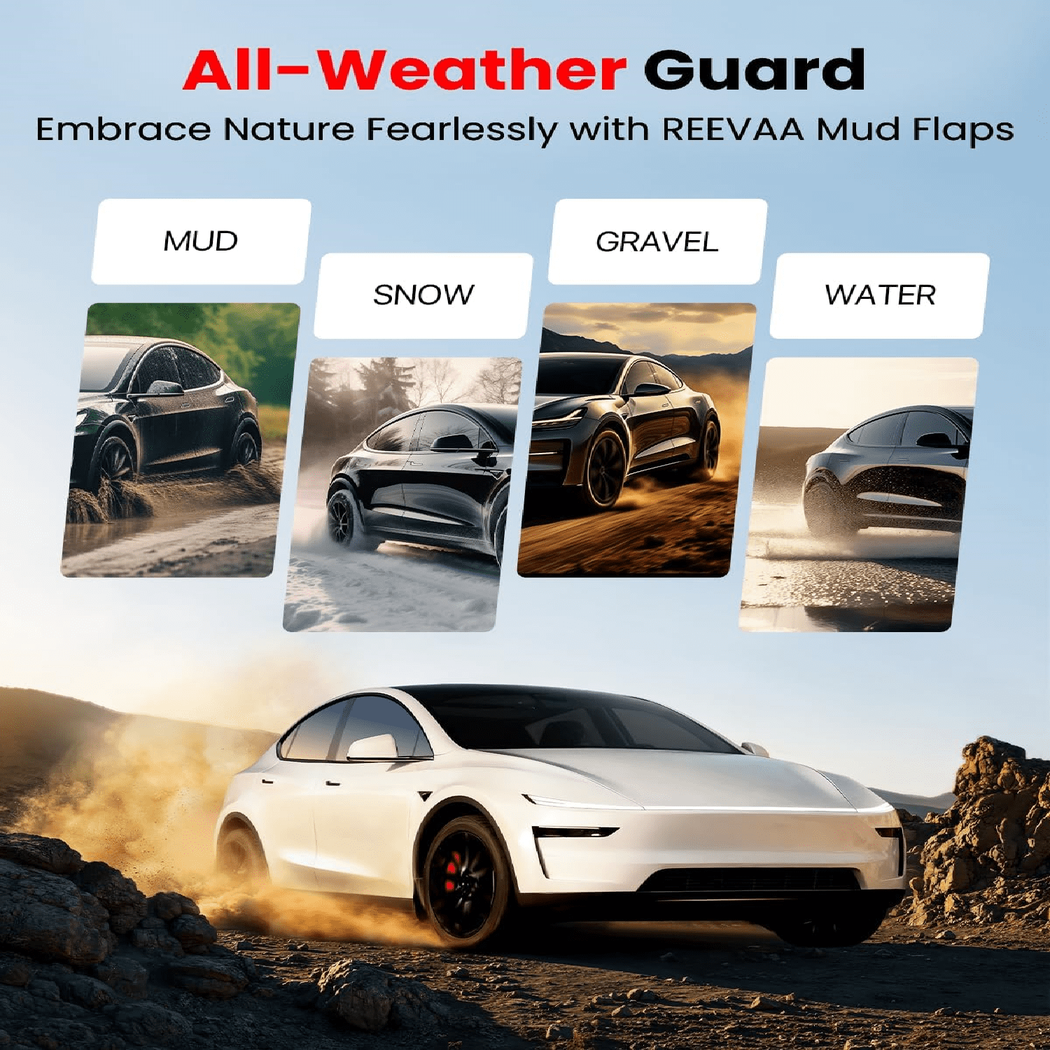 2025 Tesla New Model Y Juniper Accessories - Mud Flaps [Protect Paint, No Drilling Required] All-Weather Mud Guard Body Kits for Model Y Juniper 2025-2026