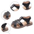 thumbnail image 7 of Girls Fisherman Sandals Soft Leather Closed Toe Princess Flat Shoes Summer Casual Breathable Strappy Beach Shoes Black 8.5 Toddler, 7 of 7