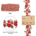 thumbnail image 2 of 5Yards Flower Trim Ribbon Red Flower DIY Lace Applique Sewing Craft Lace Edge Trim for Wedding Dresses Embellishment, 2 of 9