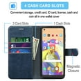 thumbnail image 2 of Galaxy A21 Case, 4G Galaxy A21 Wallet Case,Takfox [RFID Blocking] PU Vegan Leather Cover Card Slots Cash ID Credit Card Holder Magnetic Folio Flip Phone Case Kickstand For Galaxy A21 US Version, Blue, 2 of 6