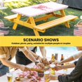 thumbnail image 6 of Pink Bowknot Table Cloths for 3 Foot Rectangle Tables, Shining Stars Vintage White Plaid Modern Patio Waterproof Elastic Fitted Tablecloths, Washable Rectangular Table Cover for Camping, 6 of 8