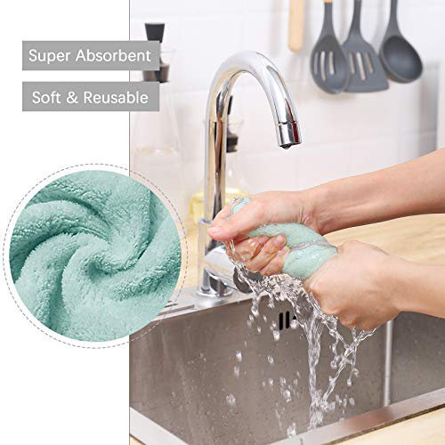 20 Pack Kitchen Dish Cloths, Super Absorbent Microfiber Cleaning Cloth for Cleaning Dishes