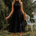 thumbnail image 2 of Vestido túnica de mujer Vestido ceñido al cuerpo de color sólido Traje de vacaciones con ribete de encaje suelto FLhrweasw Para estrenar, 2 of 7