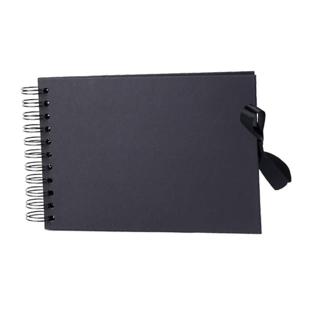 Álbum de recortes de fotos, libro de aventuras, libro de recuerdos, bricolaje para proyectos de manualidades, viajes, aniversarios, almacenamiento de Negro