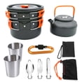 thumbnail image 1 of Utensilios de cocina al aire libre Camping Picnic plegable Vajilla Non-Stick 2-3 personas Pote reutilizable Freíranjado con bolsa de almacenamiento 11 Piezas Naranja Monstrate OD003506-02B, 1 of 7