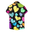 thumbnail image 3 of VBTAPA Mens Valentines Day Shirt Love Heart Print Shirts Casual Short Sleeve Vacation Shirts Button Down Hawaiian Beach Shirt Multicolor XXXL, 3 of 4