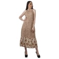 thumbnail image 2 of Moomaya Robe Longue Maxi de Fête pour Femmes en Rayonne Imprimée à Encolure Licou avec Fente avant, 2 of 4