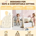 thumbnail image 3 of PORKISS Kids Toy Box for Boys Girls, Plastic Toy Storage Organizer with Storage Bench and Leaf Backrest, Compact Toy Chest for Playroom, Bedroom, Living Room, Support up to 176 lbs, Beige/Light Grey, 3 of 9