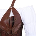 thumbnail image 4 of Grebrafan Blouse Gothique Rétro, Corset en Cuir et Jupe Tutu Ensemble 3 Pcs Femmes 2TG Brun, 4 of 5