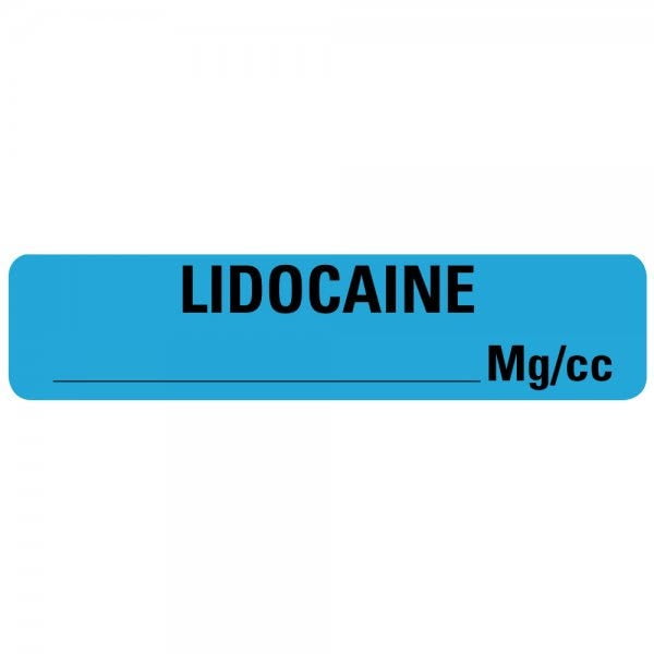 LIDOCAINE MG/CC Drug Syringe Labels