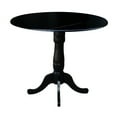 thumbnail image 5 of International Concepts 42" Round Solid Wood Black Dual Drop Leaf Pedestal Counter Height Table, 5 of 8