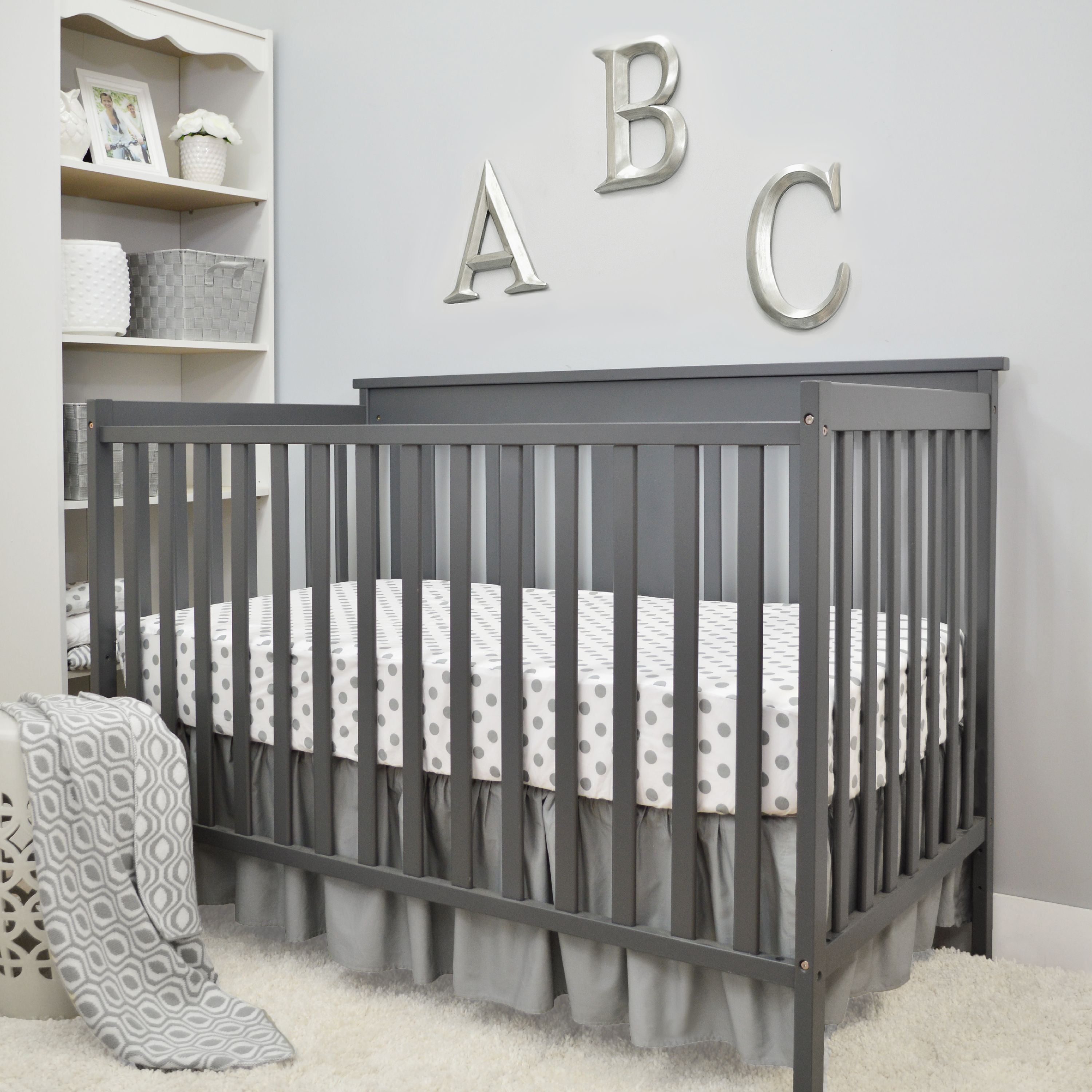 Baby Chevron Crib Bedding Set Gray Dot Gray Ogee 3 Piece Set