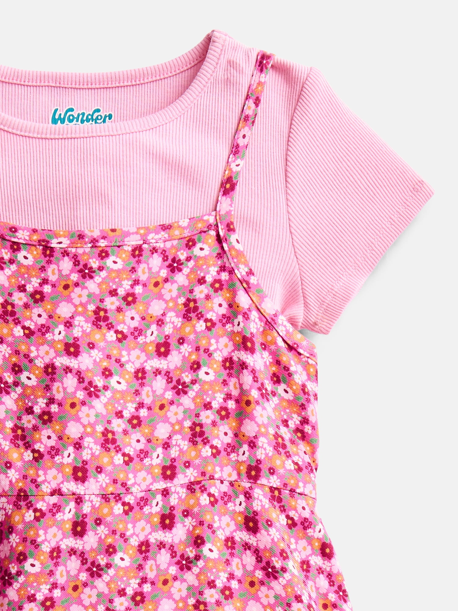 Wonder Nation Girls' Cami Dress and Tee Set, 2-Piece, Sizes 4-18