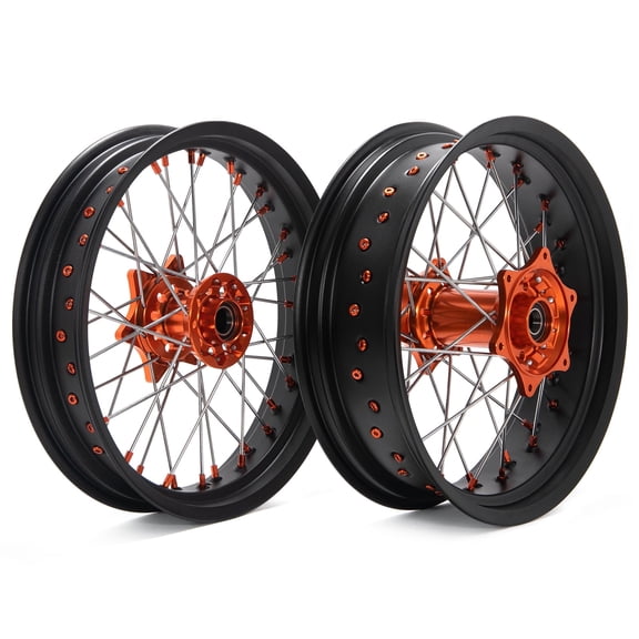17"x3.5/5 Supermoto Wheels Set For Husqvarna TC TE SX XC SXF XC-F EXC-F XCW XC-G