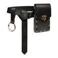 thumbnail image 2 of Bolsa de cinturón, riñonera, accesorio portátil para disfraz, estilo steampunk, cinturón medieval único. Negro, 2 of 9