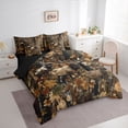 thumbnail image 2 of Castle Fairy Teens Woodland Deer 7-Piece Twin Bedding,Autumn Maple Leaf Branches Bedding Comforter Set,Brown Tan Cream,Black Reversible, 2 of 7