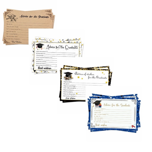 25-Pack 4x6 Graduation Advice Cards A – Miyuadkai Golden Star Advices Cards for Class Of 2026 Grad, Handwritten Blessing Cards for Graduation Season, DIY Message Cards