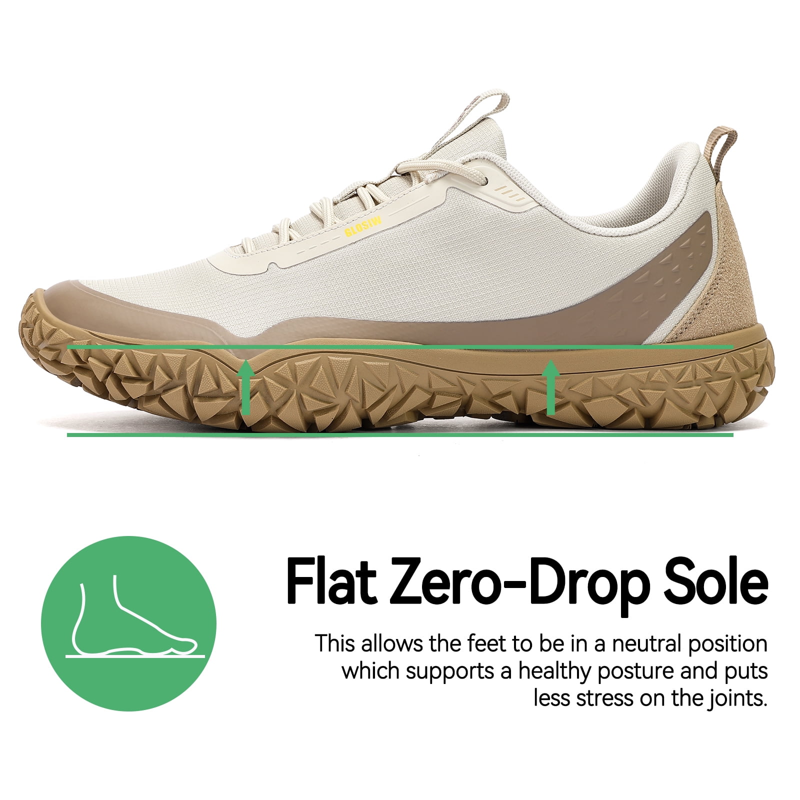 GLOSIW men Sneakers,Wide Toe Box Shoes men Zero Drop Barefoot Shoe Men Trail Running Shoe Non-Slip Lightweight Walking Hiking Shoes Cross-training