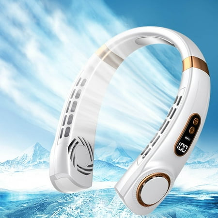 

Kingfansion Outdoor Neck Fan Rechargeable Cooling Outdoor Neck Fan Usb Neck Fan Hanging Silent Handheld Sport Fan 5 Speed Bladeless Fan For Home Office