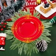 thumbnail image 2 of Christmas Table Centerpiece 42 cm Realistic Green Plastic Simulated Plant Mat Heat Resistant and Non-Slip for Holiday Dining Decor, 2 of 6