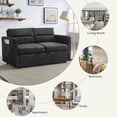 thumbnail image 6 of DEALTOPS Pull Out Sofa Bed, Convertible Loveseat Sleeper with Side Pockets, Black, 6 of 8