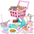 thumbnail image 1 of Set de carrito de compras y supermercado de juguetes Battat Play Circle, 50 piezas, 1 of 6