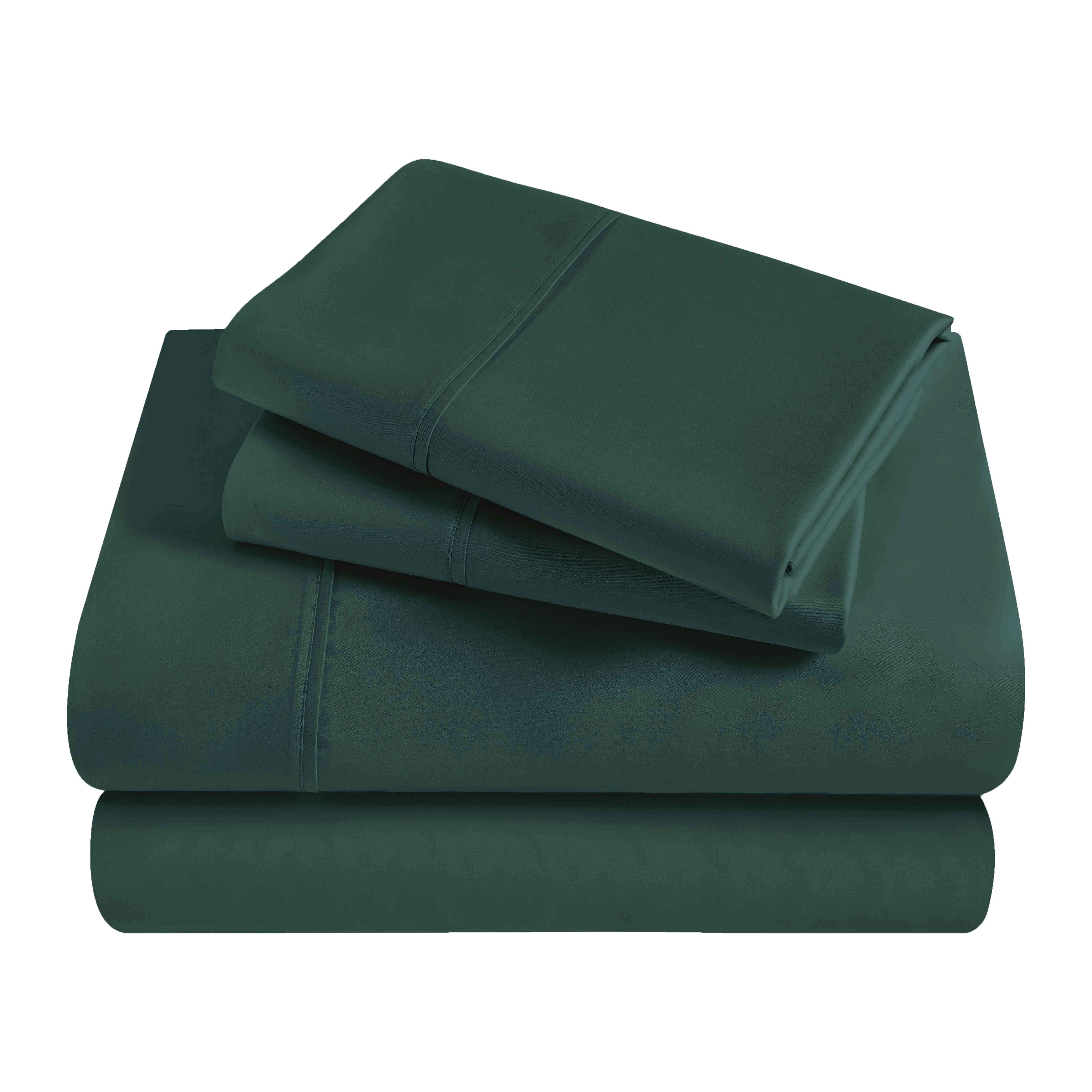 Superior Egyptian Cotton 300 Thread Count Deep Pocket Sheet Set, Queen, Hunter Green