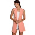 thumbnail image 1 of Womens Sleeveless Blazers Jacket Long Suit Vest Open Front Cardigan, 1 of 1