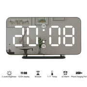 Kiboule Alarm Clock Large Digital LED Display Portable Modern Battery Operated Mirror Clock