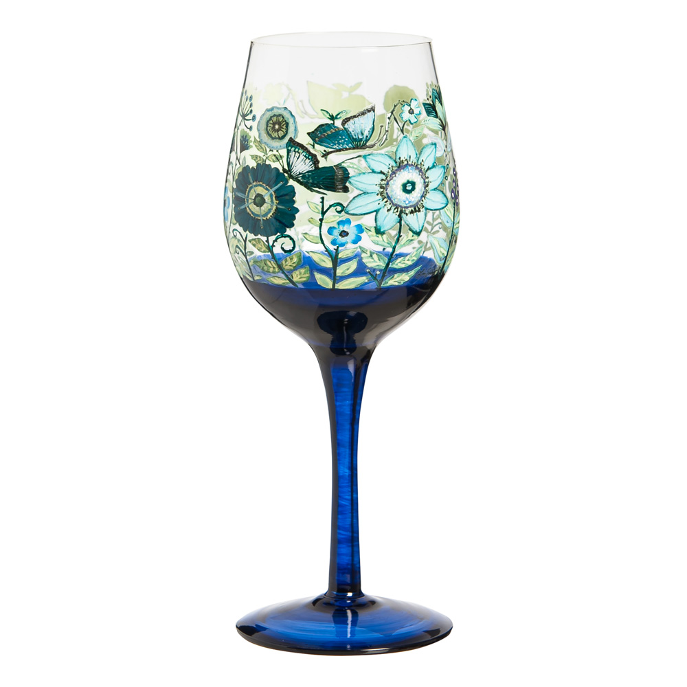 Shades of Indigo Wine Glass