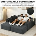 thumbnail image 4 of 137 Inch Charcoal Cloud Sectional Sofa forf living room , No Sagging Foam U-Shaped Modular Couch, Big Couch Includes 4 Back Cushions & 4 Pillows, No Assembly Required, 4 of 13