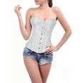 thumbnail image 5 of Women's Bustier Corset Top Waist Trainer Sexy Lingerie Sets Waist Cincher Steampunk Gothic Corsets with G-string, 5 of 8