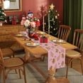 thumbnail image 2 of GAGEC Gingerbread Christmas Decorations Black Table Runner Pink Tree Glitter Xmas Winter Candy Cane Holiday Kitchen Dining Merry Christmas Table Decor 13x108 Inch, 2 of 6