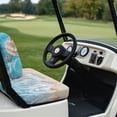thumbnail image 6 of Pzuqiu Ocean Sea Turtle Golf Cart Seat Cover Set - 2-Piece Stretchable Washable Protector with Beach Shell Design, Universal Fit for EZGO, Club Car & Yamaha, 6 of 9
