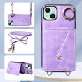 thumbnail image 4 of Crossbody Case for iPhone 15 Plus, Adjustable Shoulder Strap 47" / 1.2m, Finger Ring Holder with 6 Card Slots, 4 of 16