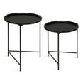 thumbnail image 2 of Kate and Laurel Ulani Set of 2 Nested Round Metal End Tables, Black, 2 of 2