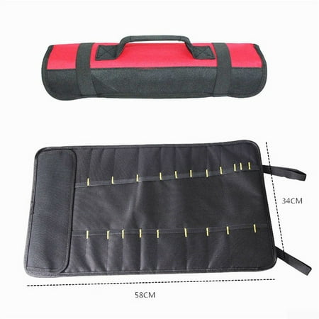 

1x Tough Canvas Tool Roll Up Compact Organiser Bag Carry Case 22 Pockets Storage