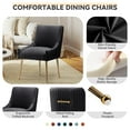 thumbnail image 4 of SEYNAR Modern Glam Pleated Velvet Dining Chair Set of 2, Tufted Upholstered Side Accent Kitchen Chair for Living Room(Black), 4 of 5