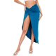 thumbnail image 1 of Falda midi sexy de cintura alta con abertura lateral y abertura asimétrica para mujer Blue G Blue G Xishao ropa, 1 of 2