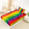 thumbnail image 2 of Manfei Kawaii Rainbow Twin Fitted Sheet, Graffiti Printing Blocks Bedding, Yellow Green Red, 2-Piece, 1 Fitted Sheet and 1 Pillowcase, 2 of 6